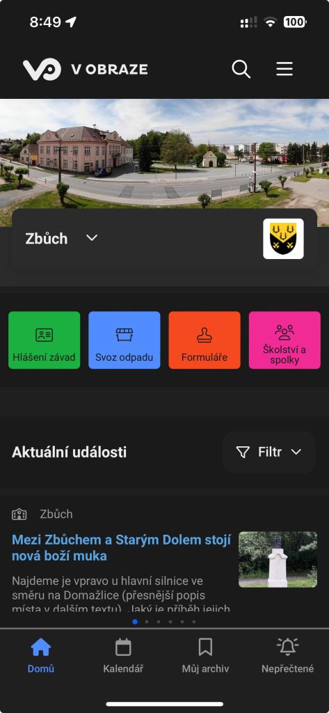 nová úvodní obrazovka s rozcestníkem